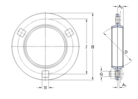 SKF PF 47 corpo cuscinetto in lamiera rotondo