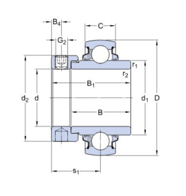 SKF YEL 209-2DW/AG (YELAG 209) cuscinetto di supporto