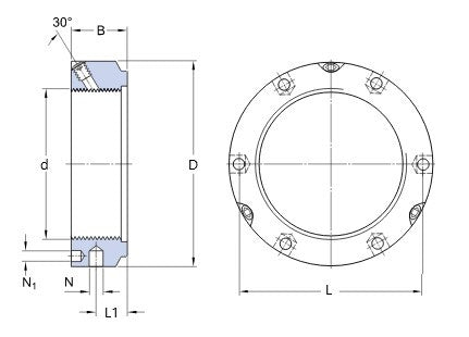 KMTA 16 SKF dado di sicurezza con perni