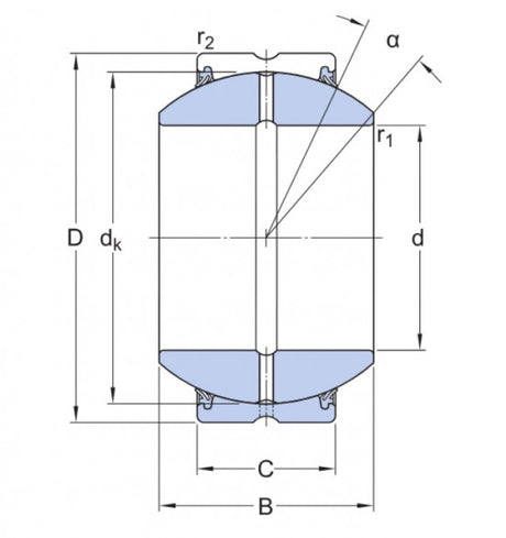 SKF GEH 35 ES-2RS cuscinetto a sfera in acciaio/acciaio