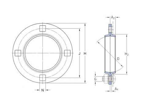 SKF PF 85 corpo cuscinetto in lamiera rotondo