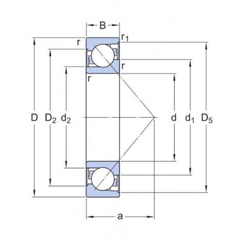 SKF 7305 BE-2RZP/GWF cuscinetto a sfere a contatto angolare