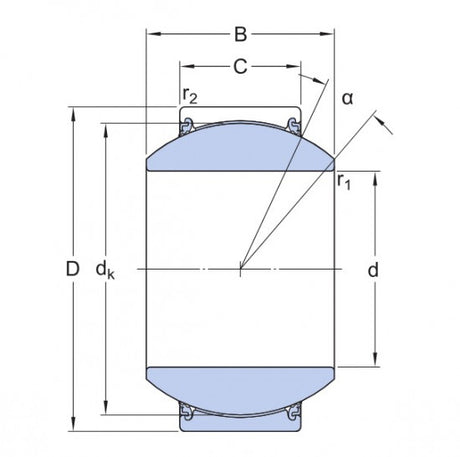 SKF GEH 40 TXE-2LS (GE 40-FW-2TS) cuscinetto a sfera senza manutenzione, acciaio/PTFE