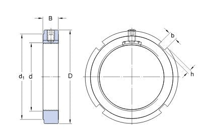 KMK 18 SKF dado di sicurezza con piastra di pressione