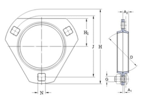 SKF PFD 62 corpo cuscinetto in lamiera triangolare