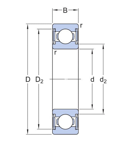 SKF W 6001-2RS1 cuscinetto a sfere in acciaio inossidabile