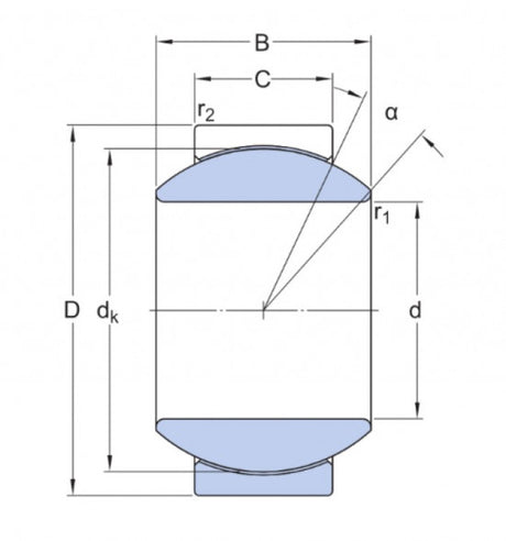 SKF GEH 10 C (GE 10 FW) cuscinetto a sfera senza manutenzione, acciaio/PTFE