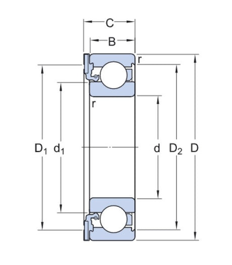 SKF ICOS-D1B06 TN9 cuscinetto a sfere