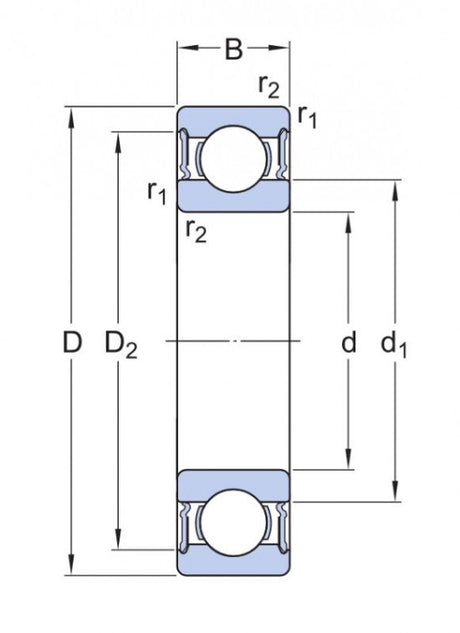 SKF 61910-2RS1/W64 cuscinetto a sfera
