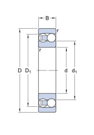 SKF 2222 M/C3 cuscinetto a sfere inclinato
