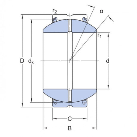 SKF GEH 40 ESX-2LS cuscinetto a snodo acciaio/acciaio