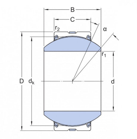 SKF GEH 110 TXA-2LS (GE 110-FW-2TS) cuscinetto a sfera senza manutenzione, acciaio/PTFE