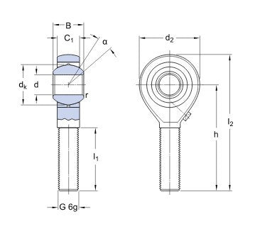 SKF SAKAC 6 M testa articolata