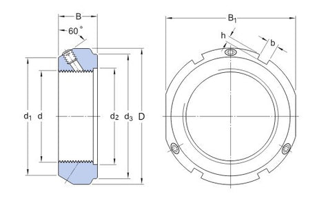 KMT 15 SKF dado di sicurezza con perni