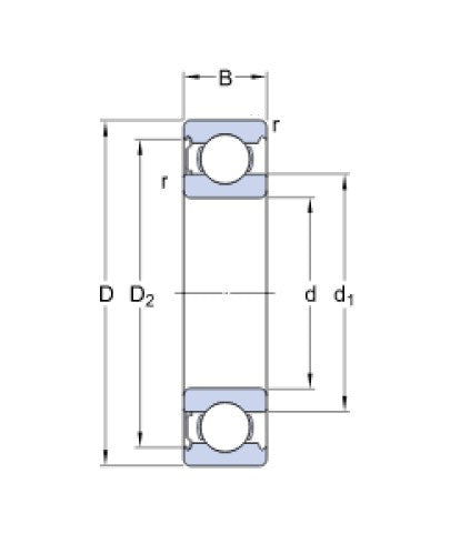 SKF 627-ZTN9/LT cuscinetto a sfera