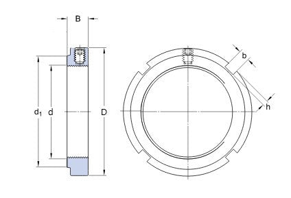 KMFE 11 SKF dado di sicurezza con vite di regolazione