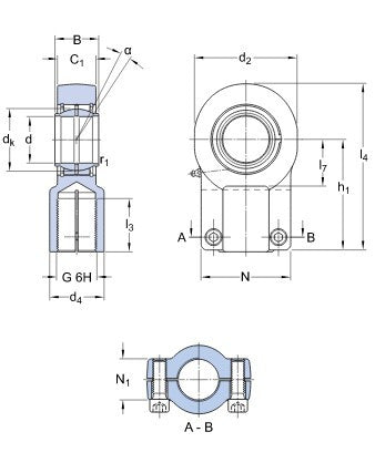 SKF SIQG 63 ES testa snodata