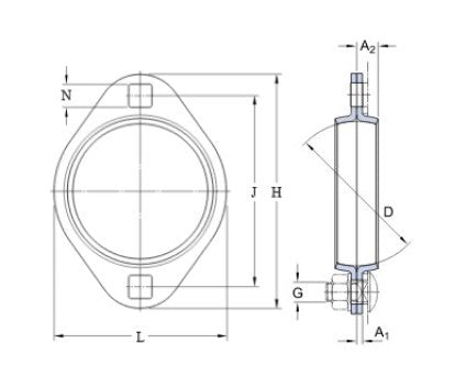 SKF PFT 62 corpo di cuscinetto ovale in lamiera