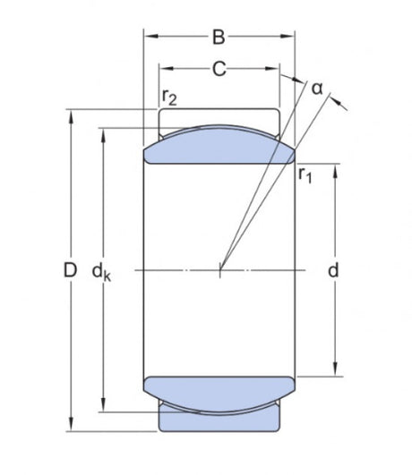 SKF GE 17 C (GE 17 UK) cuscinetto a sfera senza manutenzione, acciaio/PTFE