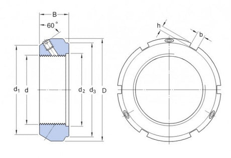 KMT 30 SKF dado di sicurezza con perni