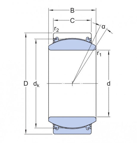 SKF GE 40 TXE-2LS (GE 40-UK-2TS) cuscinetto a sfera senza manutenzione, acciaio/PTFE