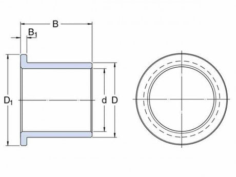 SKF PPMF 121412 cuscinetto scorrevole in poliammide con flangia PTFE