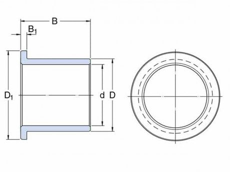 SKF PBMF 202820 M1G1 cuscinetto scorrevole a flangia, bronzo massiccio